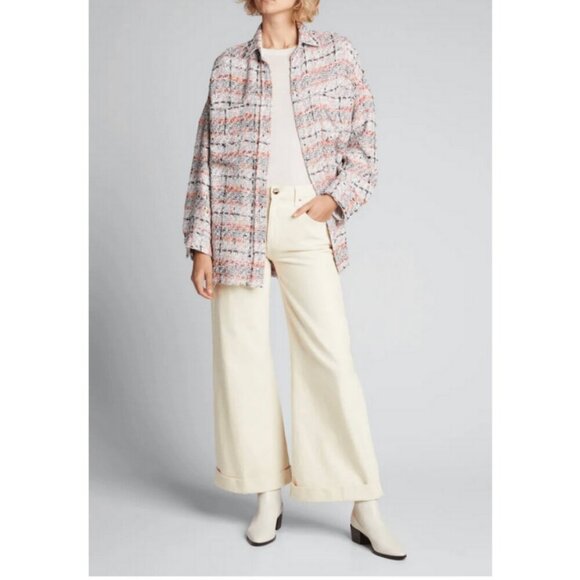 💕IRO PARIS💕 Mekkie Tweed Jacket ~ Multicolor Pink Plaid Check 38 - Picture 6 of 16